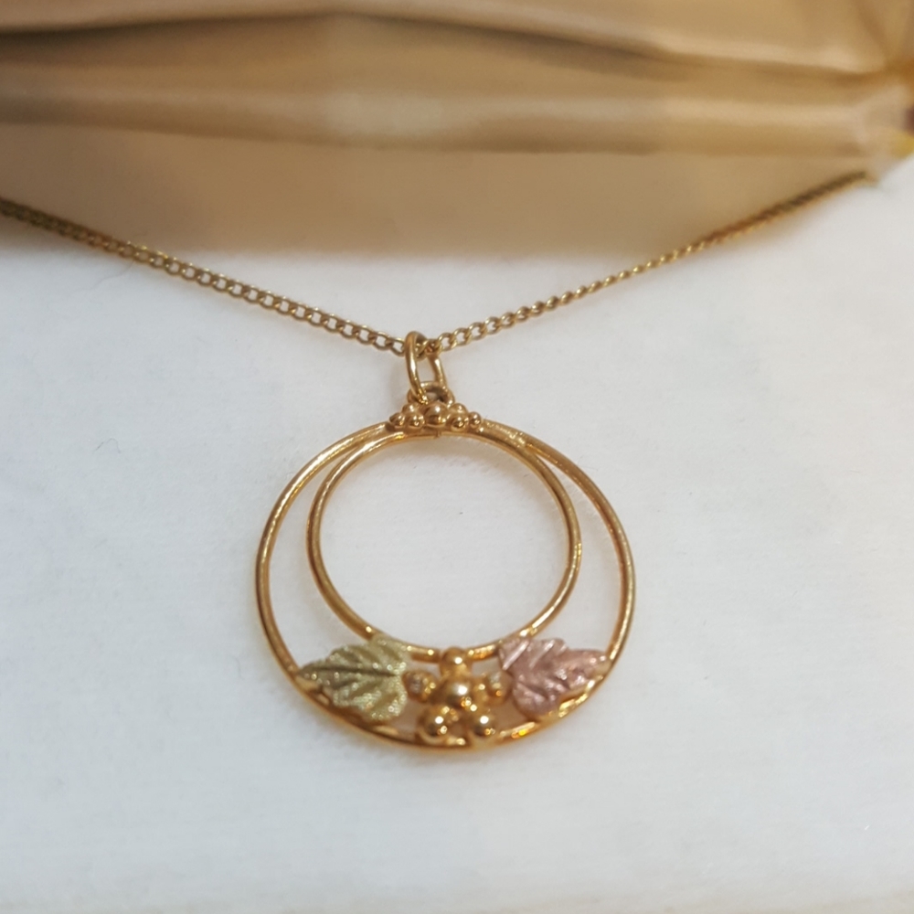 Vintage Back Hills Gold Grapes and Leaves Pendant